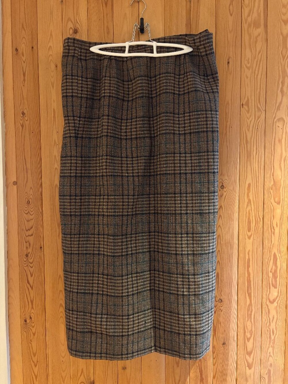 Tartan Plaid Brown Midi Skirt